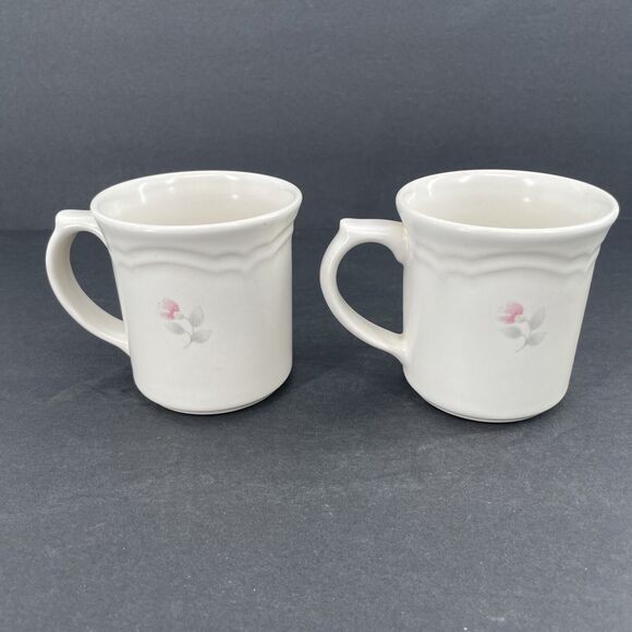 VTG Pfaltzgraff Tea Rose Set of 2 Mug Cup Coffee French Country Farmhouse 10 oz - Picture 3 of 13